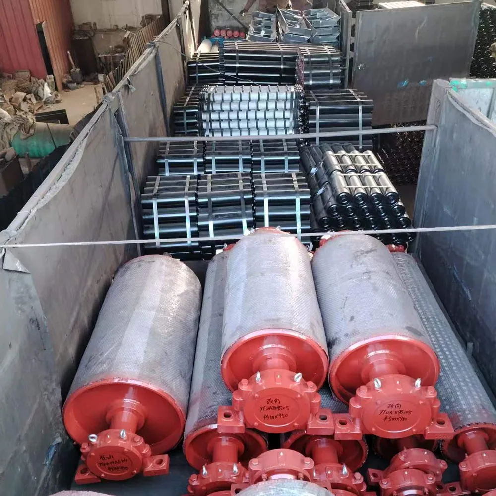 Finished conveyor pulleys in workshop stock